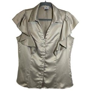 ** FINAL SALE** Worthington Ruffle Sleeve Blouse Size L